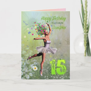 Fille 15 ans, carte d'anniversaire fée fée
