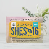 Fille 16e anniversaire Alaska Licence Invitation (Debout devant)