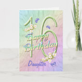 Fille 16e anniversaire Papillon Carte de jardin (Devant)