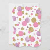 Fille 1er Anniversaire Invitation Pink & Gold Conf (Dos)