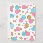 Fille 1er Anniversaire Invitation Pink & Gold Conf (Dos)