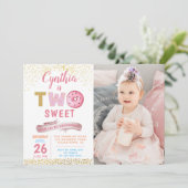 Fille 2e Invitation Anniversaire Deux Donut doux P (Debout devant)