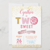 Fille 2e Invitation Anniversaire Deux Soirée Donut (Devant)