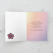 Fille 4 ans, carte d'anniversaire de ballerine (Intérieur)