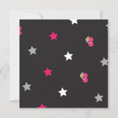 Fille 5x5 Rose Rock Star Invitation de fête d'anni (Dos)