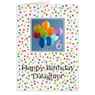 Fille, 6e anniversaire heureux de ballon