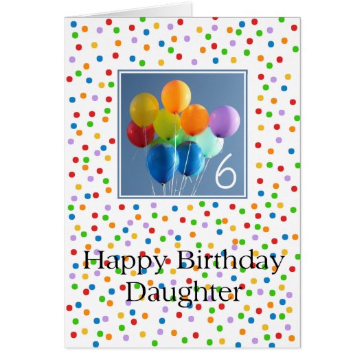 Fille, 6e anniversaire heureux de ballon (Devant)