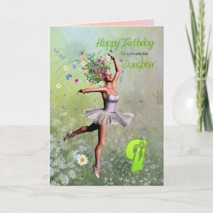 Fille 9 ans, carte d'anniversaire de fée