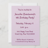 Fille 9e anniversaire Invitation fête PINK Candles (Dos)