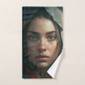 Fille à capuchon de pluie (Serviette à main)