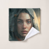 Fille à capuchon de pluie (Gant de toilette)