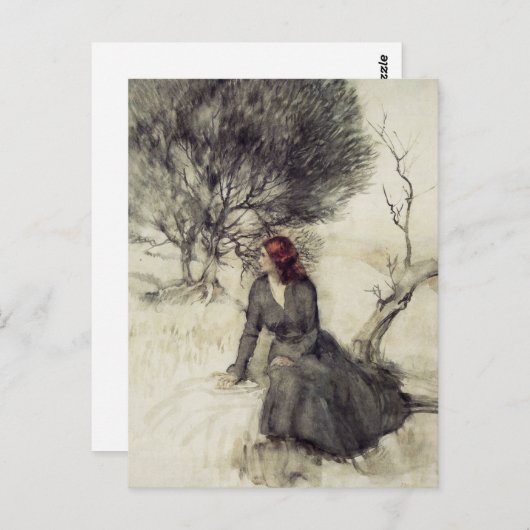 Fille à côté d'une carte postale Stream (Devant / Derrière)