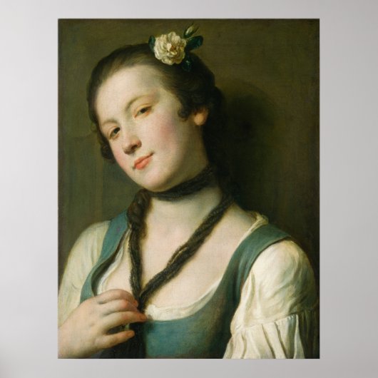 Fille à la fleur - Pietro Rotari Affiche d'art fin (Devant)