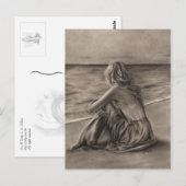 Fille à la plage Carte postale (Devant / Derrière)