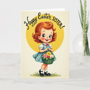 Fille à pois Carte de printemps