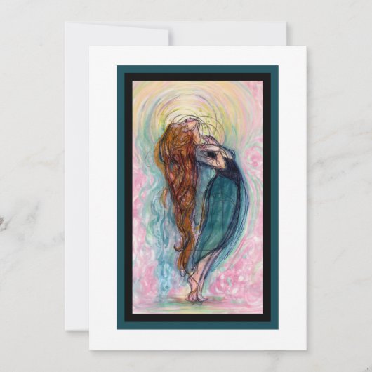 "Fille adorant." Carte simple (Devant)