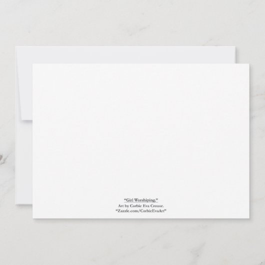 "Fille adorant." Carte simple (Dos)