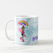 Fille africaine Rainbow Narwhal Mug (Gauche)
