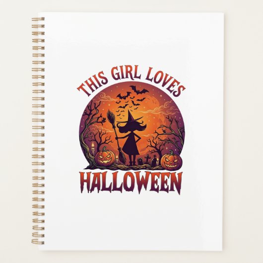 Fille aime Halloween Sorcière Citrouilles Chauves- (Devant)