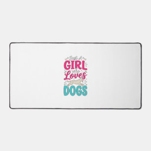 Fille aime les chiens Gravure vintage typographie
