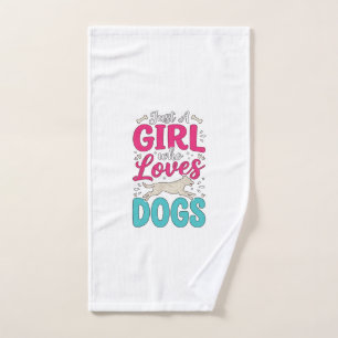 Fille aime les chiens Gravure vintage typographie