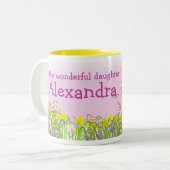 Fille ajouter votre nom blonde filles mug (Devant gauche)
