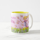 Fille ajouter votre nom blonde filles mug (Devant droit)