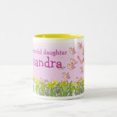 Fille ajouter votre nom blonde filles mug (Centre)