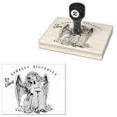 Fille ange ennuyé tampon en bois (Tamponné)