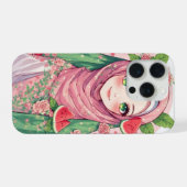 Fille Anime avec Pastèque – Boîtier iPhone 15 Flor (Verso Horizontal)