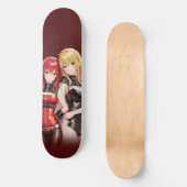Fille anime de couleur marron skateboard (Recto)
