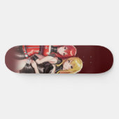 Fille anime de couleur marron skateboard (Horz)