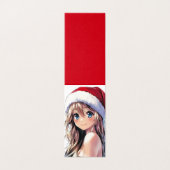 Fille Anime Festive Chapeau de Père Noël avec des  (Outside Unfolded)
