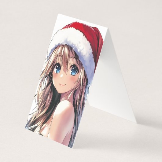 Fille Anime Fêtarde Chapeau de Père Noël avec des (Front)