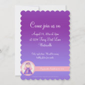 Fille Anniversaire Fête Invitation Angel Design 6 (Dos)