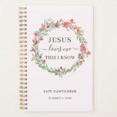 Fille aquarelle Floral Christian Planner (Devant)