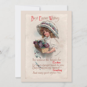 Fille au bonnet Invitation de Pâques