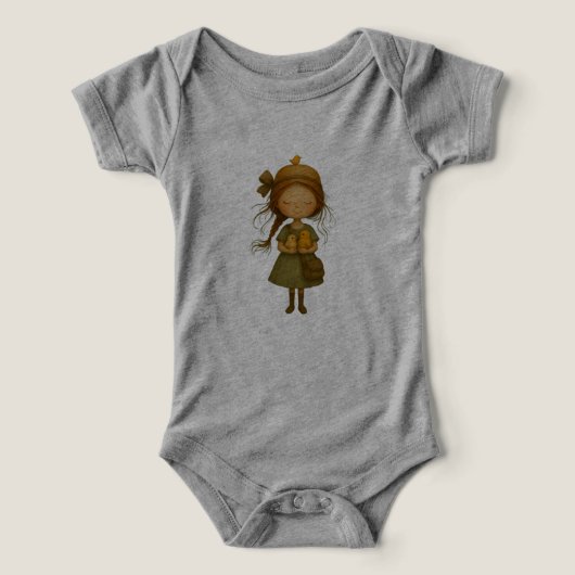 Fille au gris d'automne tenue bébé DTG (Design Recto)