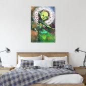 Fille au pissenlit et papillon Toile Impression Pe (Insitu(Chambre))