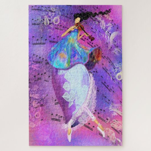 Fille au puzzle de violon (Vertical)