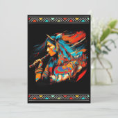 Fille autochtone jouant de la flûte Invitations po (Debout devant)