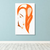 Fille aux cheveux rouges impression sur toile (Insitu (Plancher de Bois))