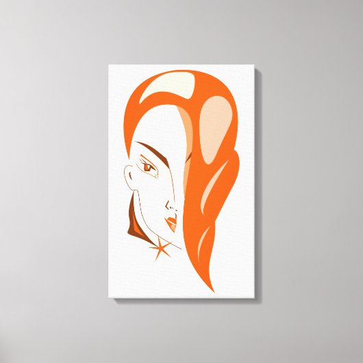 Fille aux cheveux rouges impression sur toile (Recto)