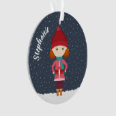 Fille aux chutes de neige en hiver (devant)