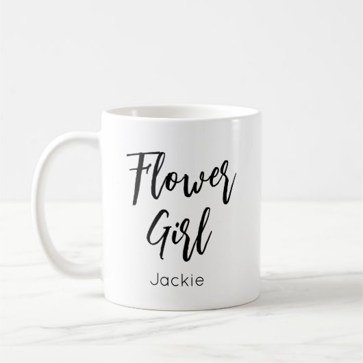 Fille aux fleurs Mug Noir Blanc (Gauche)