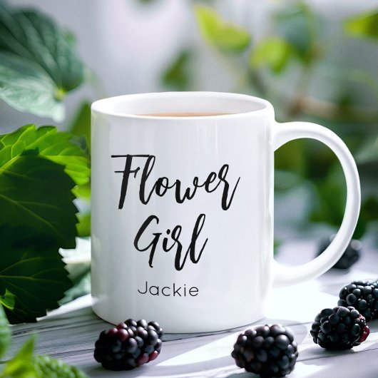 Fille aux fleurs mug noir et blanc