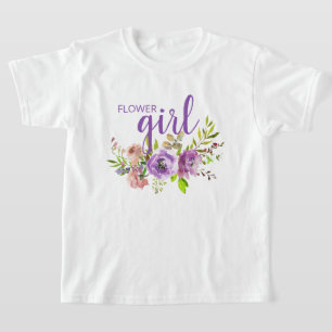Fille aux fleurs T-Shirt Fleur pour mariage violet