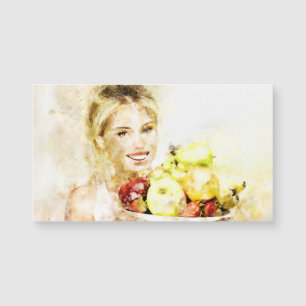 Fille aux fruits Carte magnétique