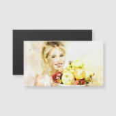 Fille aux fruits Carte magnétique (Devant / Derrière)