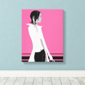 Fille avec attitude Mode Diva Toile enveloppée (Insitu (Plancher de Bois))